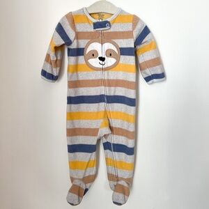 Carter’s Fleece Striped Sloth Baby One Piece Footie Pajamas